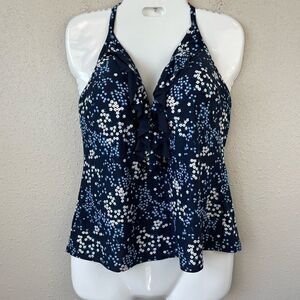 NWT MICHAEL Michael Kors Floral Tankini Top Size L